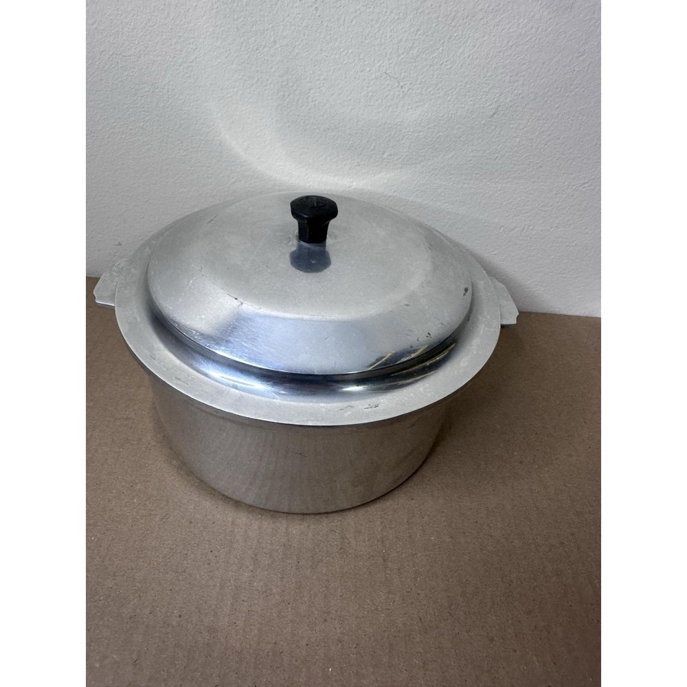 Vintage Miracle Maid Cookware Aluminum Double Boiler Saucepan Pot W Lid 7 In USA